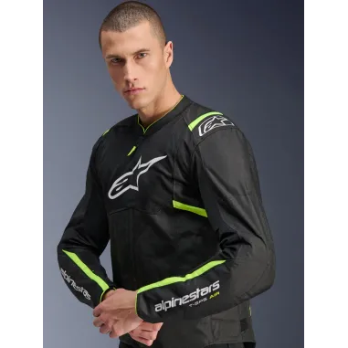 Giacca ALPINESTARS T-SPS AIR V2 Black Yellow Fluo Protezioni Da Moto Cordura ESTIVA Traforata