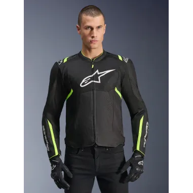 Giacca ALPINESTARS T-SPS AIR V2 Black Yellow Fluo Protezioni Da Moto Cordura ESTIVA Traforata