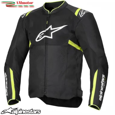 Giacca ALPINESTARS T-SPS AIR V2 Black Yellow Fluo Protezioni Da Moto Cordura ESTIVA Traforata