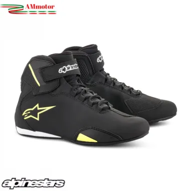 Scarpe Da Moto Sektor Shoe Alpinestars Black Yellow Fluo Sportive Uomo