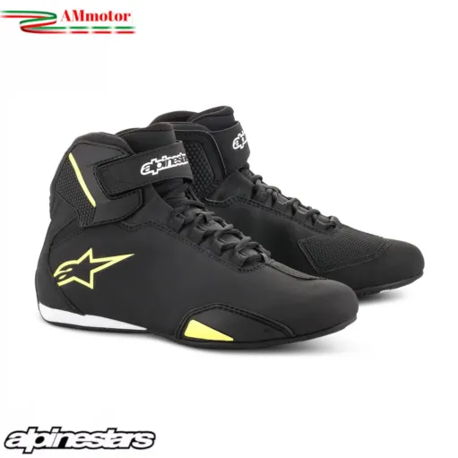 Scarpe Da Moto Sektor Shoe Alpinestars Black Yellow Fluo Sportive Uomo