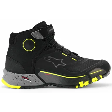 Scarpe Da Moto Alpinestars CR-X Drystar Riding Black Dark Gray Yellow Fluo Waterproof Uomo