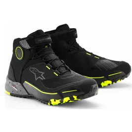 Scarpe Da Moto Alpinestars CR-X Drystar Riding Black Dark Gray Yellow Fluo Waterproof Uomo