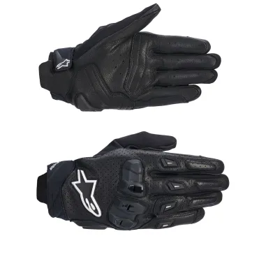 Guanti Moto Pelle Alpinestars SP X 7 Black White Uomo Corti Estivi Protezioni