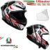 Casco Agv K6 S Karve Matt Black White Red Integrale Per Moto Opaco Visiera Max Pinlock