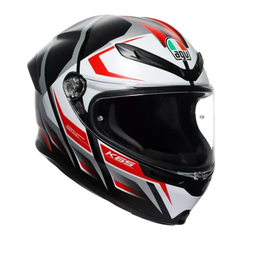 Casco Agv K6 S Karve Matt Black White Red Integrale Per Moto Opaco Visiera Max Pinlock
