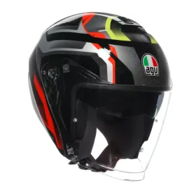 Casco Agv Irides Zurigo Black Red Yellow Fluo Doppia Visiera Moto 2