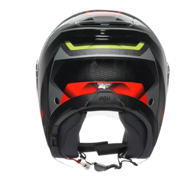Casco Agv Irides Zurigo Black Red Yellow Fluo Doppia Visiera Moto