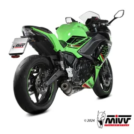 Scarico Mivv Kawasaki Ninja 650 24 - 2025 Moto Terminale Oval Titanio Carbon Cap Completo Di Collettori 2