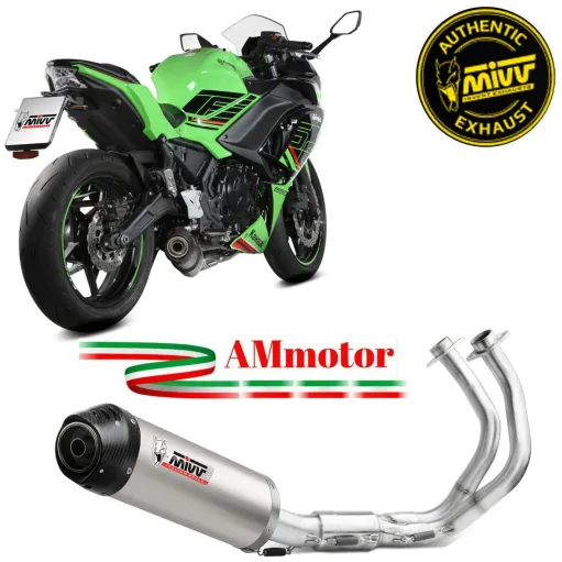 Scarico Mivv Kawasaki Ninja 650 24 - 2025 Moto Terminale Oval Titanio Carbon Cap Completo Di Collettori