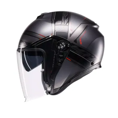 Casco Jet Agv Irides Zagabria Matt Gunmetal Red Doppia Visiera Moto 22206