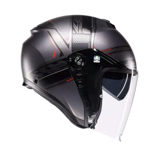 Casco Jet Agv Irides Zagabria Matt Gunmetal Red Doppia Visiera Moto 22206