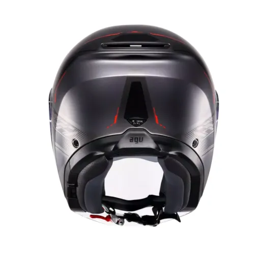 Casco Jet Agv Irides Zagabria Matt Gunmetal Red Doppia Visiera Moto 22206