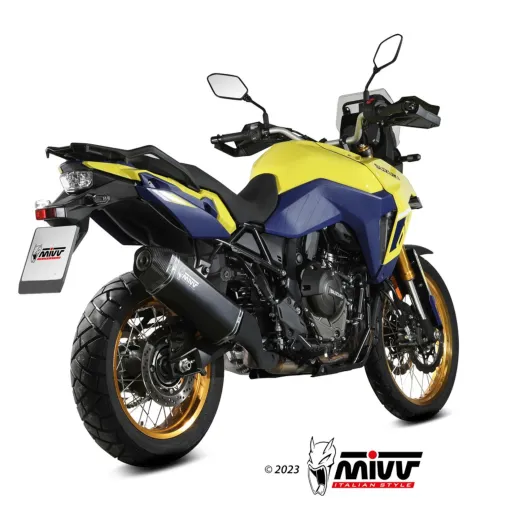Mivv Suzuki V-Strom 800 DE Terminale Di Scarico Moto Marmitta Speed Edge Inox Nero Omologato
