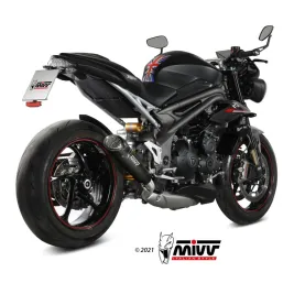 Mivv Triumph Speed Triple 1050 R / S / RS Terminale Di Scarico Moto Marmitta X-M5 Inox Nero 2