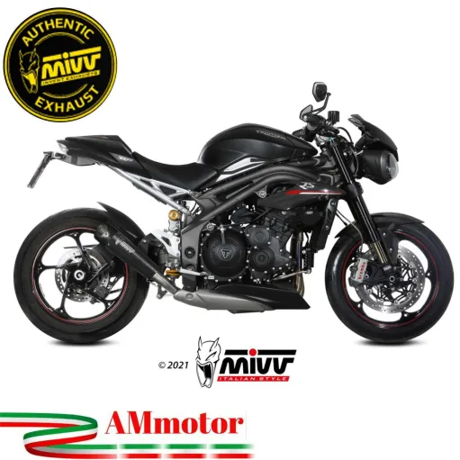 Mivv Triumph Speed Triple 1050 R / S / RS Terminale Di Scarico Moto Marmitta X-M5 Inox Nero