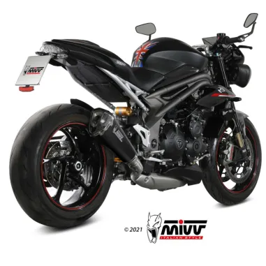Mivv Triumph Speed Triple 1050 R / S / RS Terminale Di Scarico Moto Marmitta Delta Race Carbonio