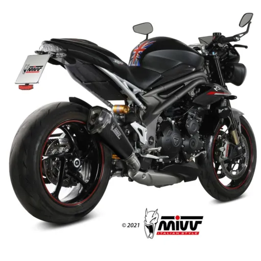 Mivv Triumph Speed Triple 1050 R / S / RS Terminale Di Scarico Moto Marmitta Delta Race Carbonio