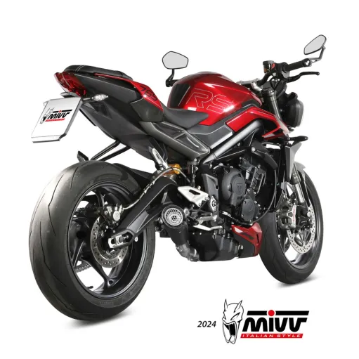 Scarico Completo Mivv Triumph Street Triple 765 R / RS 23 - 2024 Terminale Moto X-M5 Inox Nero