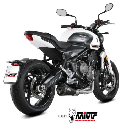 Scarico Completo Mivv Triumph Trident 660 21 - 2024 Terminale Moto Delta Race Inox Nero