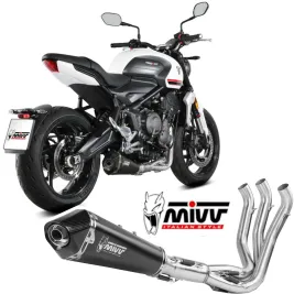 Scarico Completo Mivv Triumph Trident 660 21 - 2024 Terminale Moto Delta Race Inox Nero