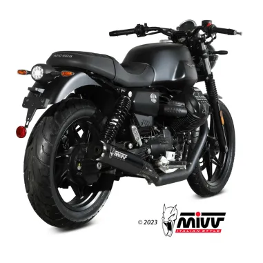 Mivv Moto Guzzi V7 Stone 21 - 2024 Terminali Di Scarico Marmitte HR-1 Inox Nero