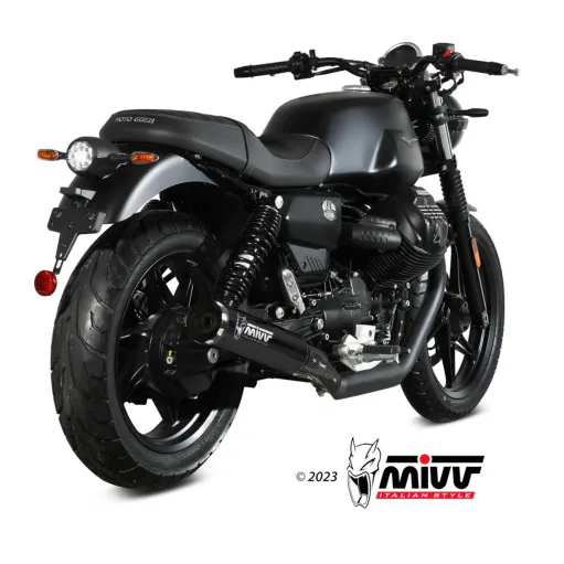 Mivv Moto Guzzi V7 Stone 21 - 2024 Terminali Di Scarico Marmitte HR-1 Inox Nero