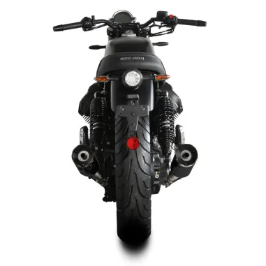 Mivv Moto Guzzi V7 Stone 21 - 2024 Terminali Di Scarico Marmitte HR-1 Inox Nero