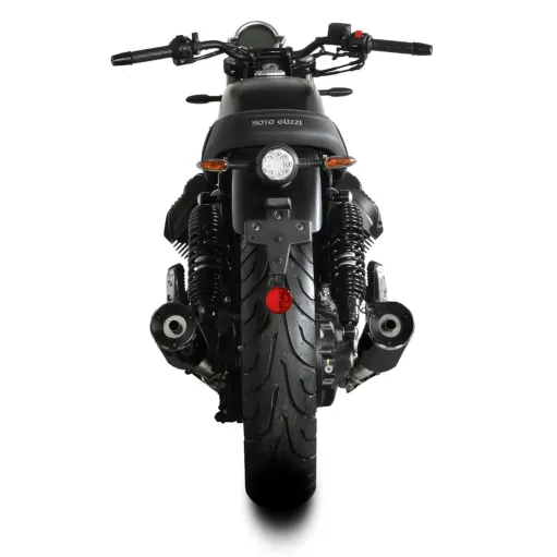 Mivv Moto Guzzi V7 Stone 21 - 2024 Terminali Di Scarico Marmitte HR-1 Inox Nero