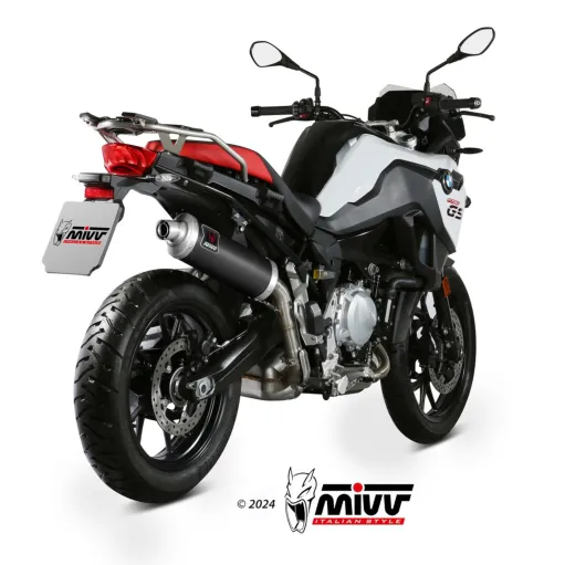 Mivv Bmw F 750 GS Terminale Di Scarico Moto Marmitta Dakar Inox Nero Omologato