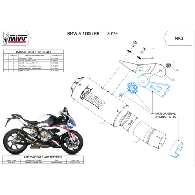 Mivv Bmw S 1000 RR 19 - 2025 Terminale Di Scarico Marmitta MK3 Carbonio Moto Omologato