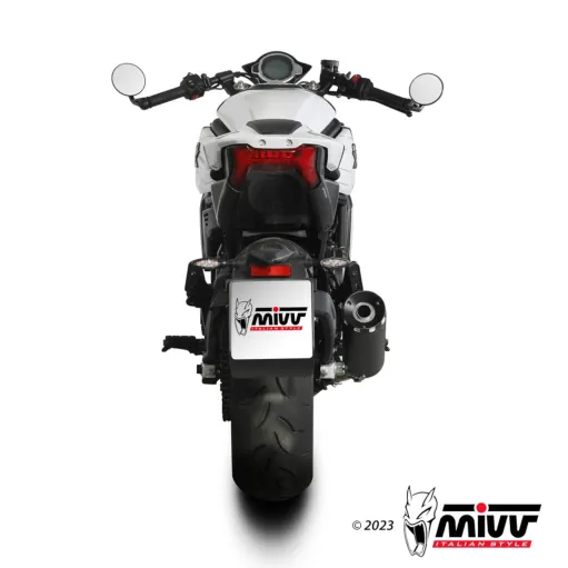 Mivv CF Moto 700 CL-X Terminale Di Scarico Marmitta HR-1 Inox Nero Fondello Alluminio