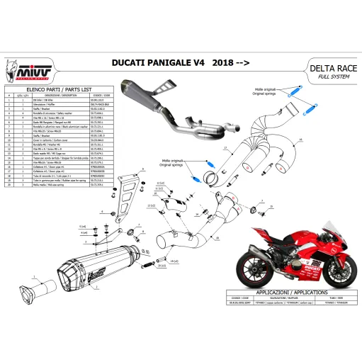 Mivv Ducati Panigale V4 18 - 2022 Scarico Completo Per Moto Delta Race Full Titanio