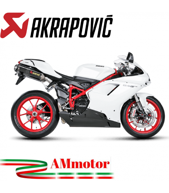Akrapovic Ducati 848 Evo Terminali Di Scarico Slip-On Line Carbonio Moto