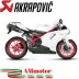 Akrapovic Ducati 848 Evo Terminali Di Scarico Slip-On Line Carbonio Moto