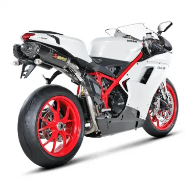Akrapovic Ducati 848 Evo Terminali Di Scarico Slip-On Line Carbonio Moto