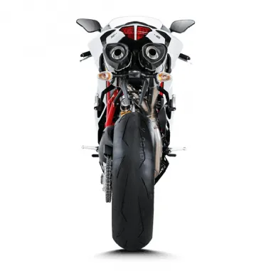 Akrapovic Ducati 848 Evo Terminali Di Scarico Slip-On Line Carbonio Moto