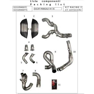 Scarico Completo Termignoni Ducati Panigale V4 R 2025 Moto Inox Titanio UpMap