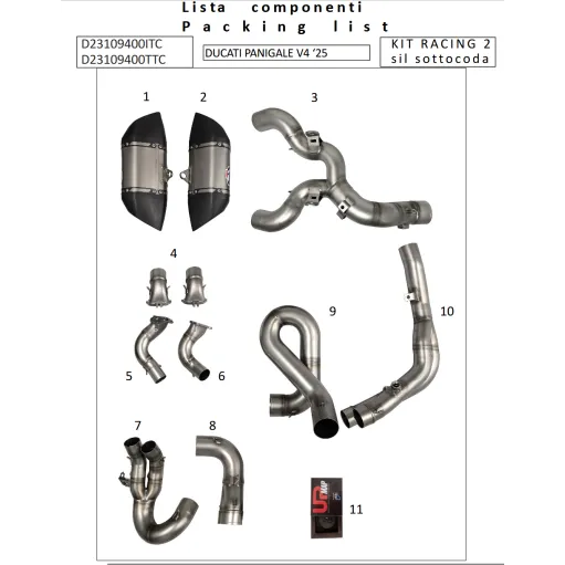 Scarico Completo Termignoni Ducati Panigale V4 2025 Moto Full Titanio UpMap