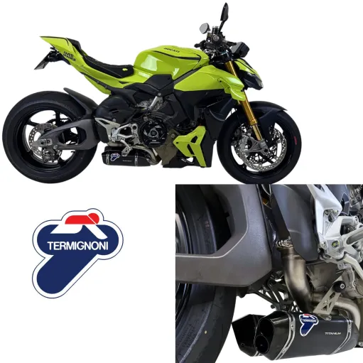 Termignoni Ducati Streetfighter V4 2025 Moto Terminali Di Scarico In Titanio Nero Racing