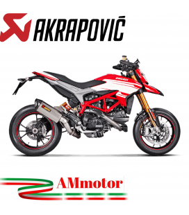 Akrapovic Ducati Hypermotard 821 Terminale Di Scarico Slip-On Line Titanio Moto Omologato