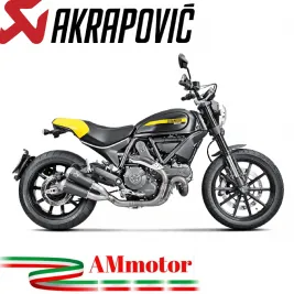 Akrapovic Ducati Scrambler 800 Terminali Di Scarico Slip-On Line Titanio Black Moto
