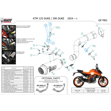 Mivv Ktm 390 Duke 24 - 2026 Terminale Di Scarico Marmitta Gp Pro Carbonio Moto Omologato