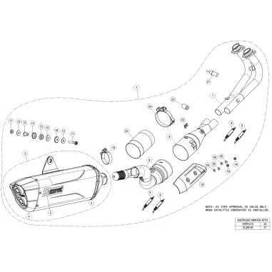 Akrapovic Yamaha T-Max 560 2025 2026 Impianto Di Scarico Completo Racing Line Terminale Titanio Moto Scooter