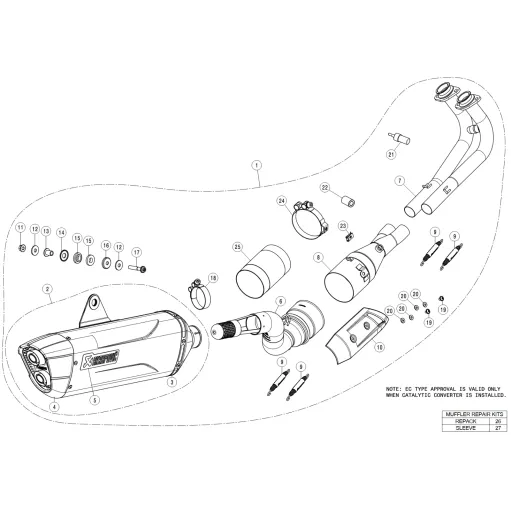 Akrapovic Yamaha T-Max 560 2025 2026 Impianto Di Scarico Completo Racing Line Terminale Titanio Moto Scooter