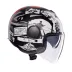 Casco Jet Agv Eteres Hystory Matt Black White Red Doppia Visiera Moto 22206