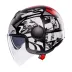 Casco Jet Agv Eteres Hystory Matt Black White Red Doppia Visiera Moto 22206
