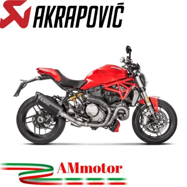 Akrapovic Ducati Monster 1200 / S 17 2020 Terminale Di Scarico Slip-On Line Titanio Black Moto