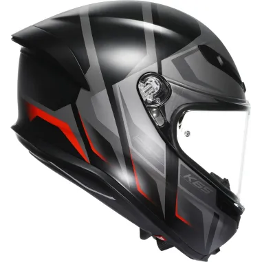 Casco Agv K6 S Karve Matt Black Grey Red Integrale Per Moto Opaco Visiera Max Pinlock