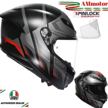 Casco Agv K6 S Karve Matt Black Grey Red Integrale Per Moto Opaco Visiera Max Pinlock
